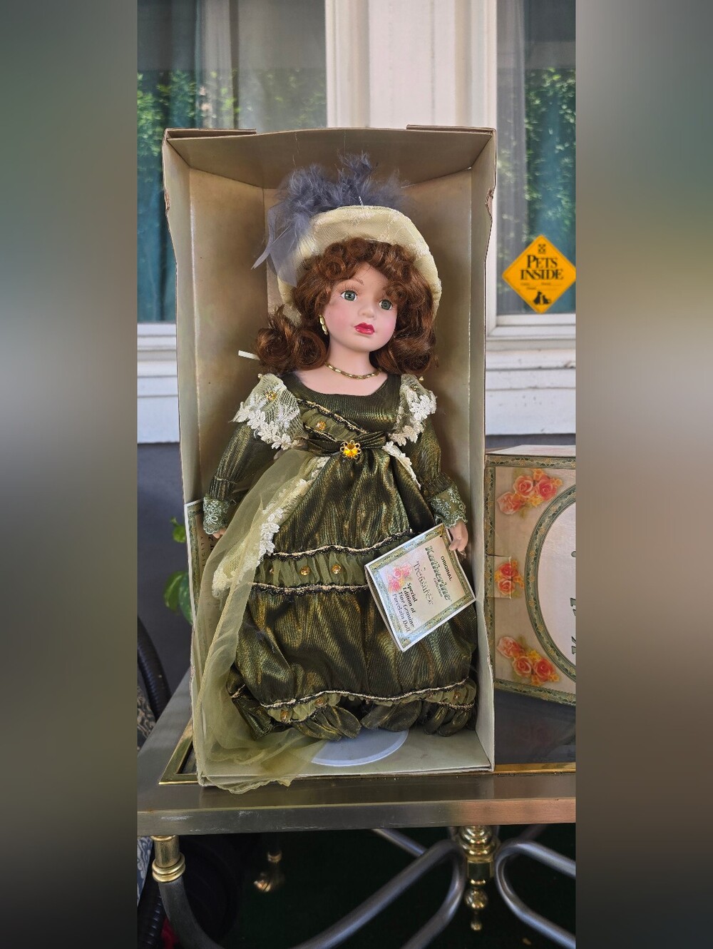 Katherine's Collection Heirloom Porcelain Doll in Green
